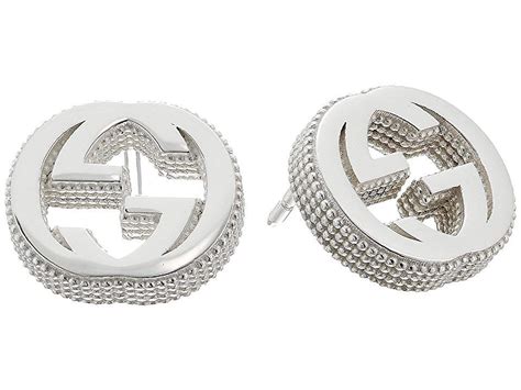 gucci interlocking g earrings gold|interlocking g earrings in silver.